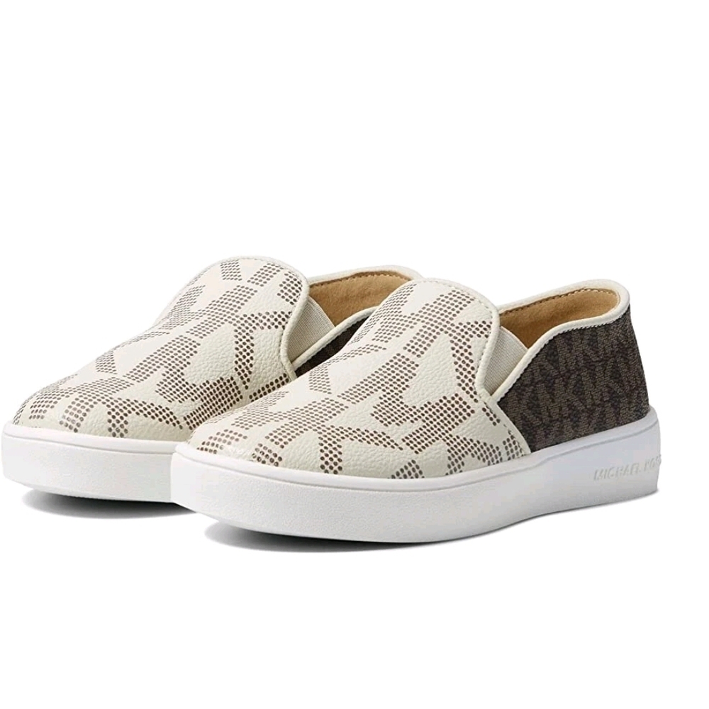 Michael Kors Toddler Kids Jem Castro Chocolate/Vanilla Monogram. Size 9 Toddler